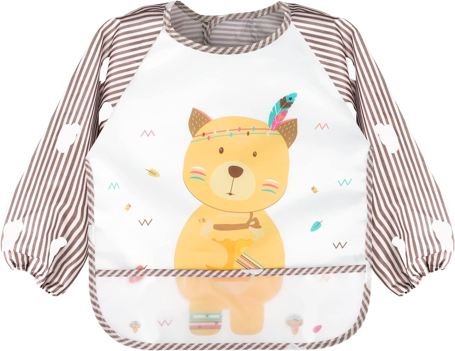 Accmor 5 Pack Long Sleeve Baby Bibs, Waterproof Sleeved Bib, Toddler Baby Bibs for 6-36 Months - Image 2